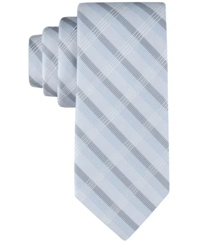 Calvin Klein Men's Creme Plaid Tie In Blue