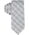 Calvin Klein Men's Creme Plaid Tie In Charcoal