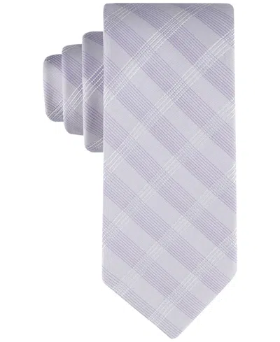 Calvin Klein Men's Creme Plaid Tie In Purple