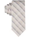 Calvin Klein Men's Creme Plaid Tie In Taupe