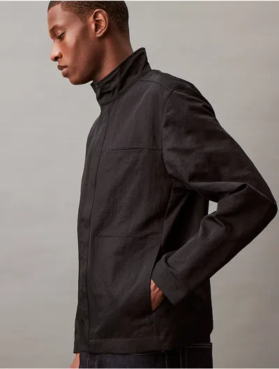 Calvin Klein Men's Crinkle Nylon Field Jacket In Black