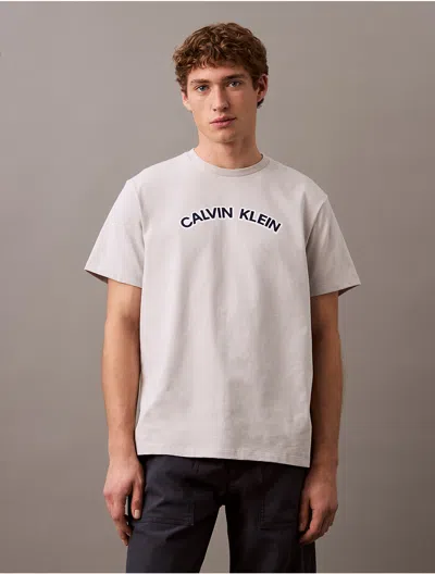 Calvin Klein Men's Curve Logo Graphic Classic T-shirt In Gray Violet