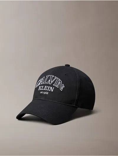 Calvin Klein Men's Curved Logo Cap In Black