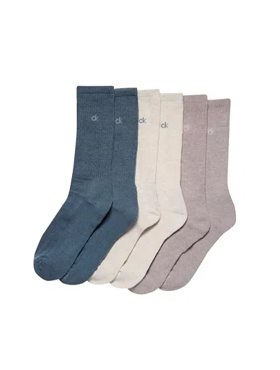 Calvin Klein Men's Cushion 6-pack Crew Socks In Multi