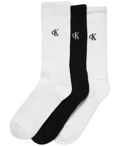 CALVIN KLEIN MEN'S CUSHIONED CREW SOCKS, 3-PACK