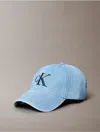 Calvin Klein Men's Denim Monogram Logo Cap In Blue