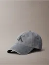Calvin Klein Men's Denim Monogram Logo Cap In Gray