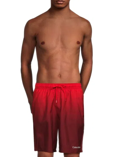 Calvin Klein Men's Dot Print Ombre Swim Shorts In Red
