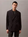 Calvin Klein Men's Double-breasted Wool Gabardine Blend Blazer