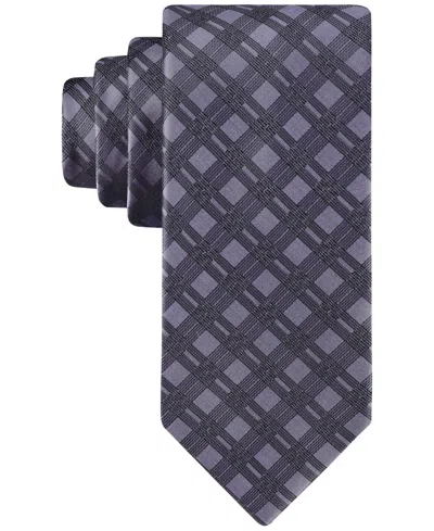 Calvin Klein Men's Double-rail Grid Tie In Lilac