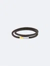 Calvin Klein Men's Double Wrap Braided Leather Bracelet