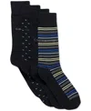 Calvin Klein Combed Cotton Blend Dress Crew Socks, Pack Of 4 In Multi