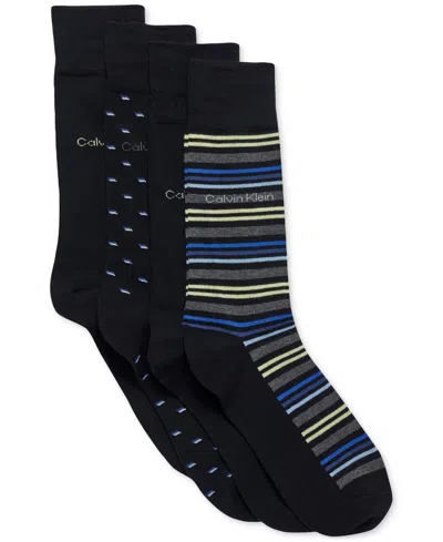 CALVIN KLEIN MEN'S DRESS CREW SOCKS, 4-PACK