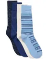 Calvin Klein Men's Dress Crew Socks, 4-pack In Blue