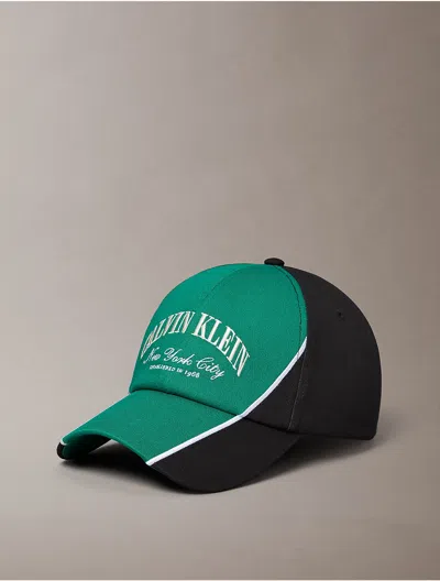 Calvin Klein Men's Dual Tone Logo Graphic Baseball Cap In Green