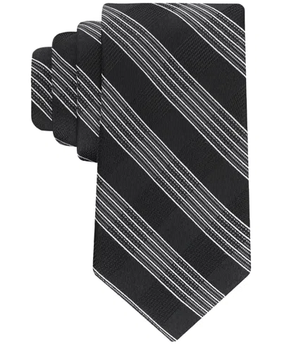 Calvin Klein Men's Elkridge Stripe Tie In Black