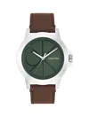 Calvin Klein Men's Emblem Dial Leather Strap Watch In Brown