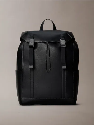 Calvin Klein Men's Emblem Logo Flap Backpack In Black