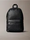 Calvin Klein Men's Embossed Allover Monogram Backpack In Black