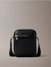 Calvin Klein Men's Embossed Allover Monogram Reporter Bag In Black