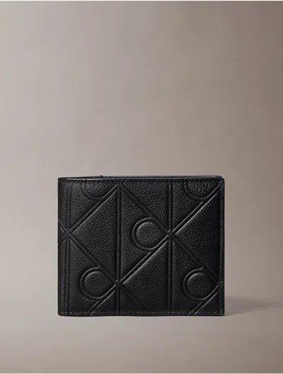 Calvin Klein Men's Embossed Emblem Logo Bifold Wallet In Black