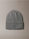 Calvin Klein Men's Embossed Logo Beanie In Gray