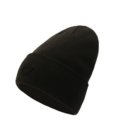 Calvin Klein Men's Embossed Logo Cuff Hat In Black