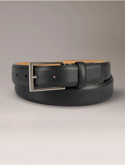 Calvin Klein Men's Embossed Logo Harness Buckle Belt In Black