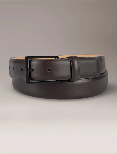 Calvin Klein Men's Embossed Logo Harness Buckle Belt In Brown