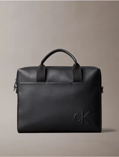 Calvin Klein Men's Embossed Monogram Commuter Bag In Black