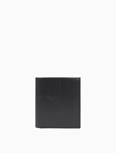 Calvin Klein Men's Embossed Monogram Logo Trifold Wallet In Black