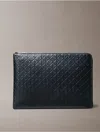 Calvin Klein Men's Embossed Monogram Logo Zip Pouch In Black