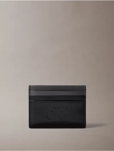 Calvin Klein Men's Embossed Monologo Card Case In Black