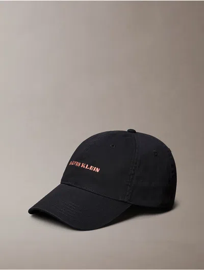 Calvin Klein Men's Embroidered Graphic Logo Cap In Black