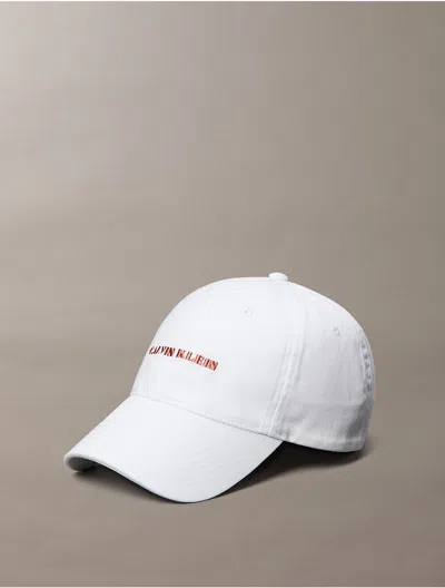 Calvin Klein Men's Embroidered Graphic Logo Cap In White