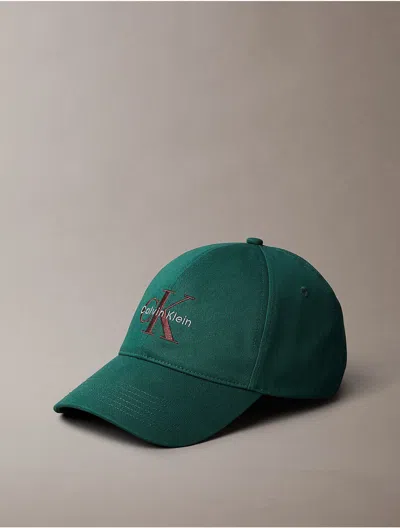 Calvin Klein Men's Embroidered Monogram Logo Baseball Cap In Brown