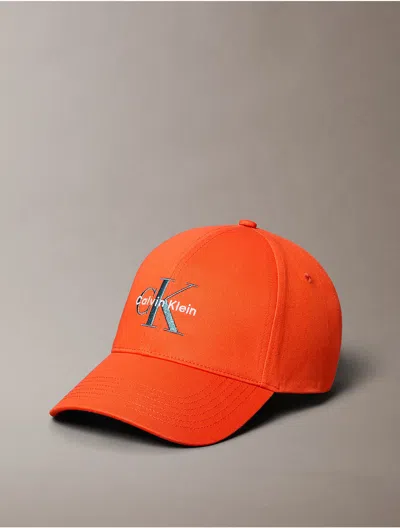 Calvin Klein Men's Embroidered Monologo Baseball Cap In Red