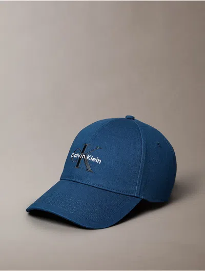 Calvin Klein Men's Embroidered Monologo Baseball Cap In Blue