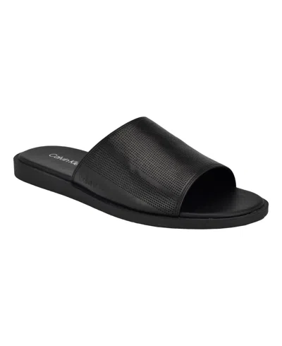 Calvin Klein Men's Espar Casual Slip-on Sandals In Black