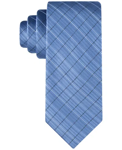 Calvin Klein Men's Etched Windowpane Tie In Lt. Navy