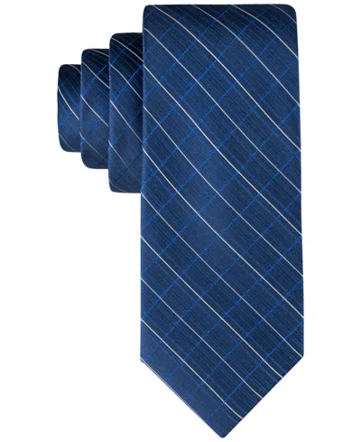Calvin Klein Men's Etched Windowpane Tie In Navy