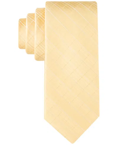 Calvin Klein Men's Etched Windowpane Tie In Yellow