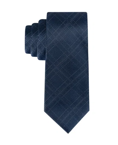 Calvin Klein Men's Everett Plaid Tie In Blue