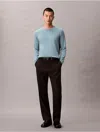Calvin Klein Men's Extra Fine Merino Blend Crewneck Sweater In Blue