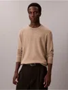 Calvin Klein Men's Extra Fine Merino Blend Crewneck Sweater In Brown