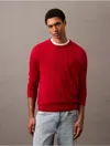 Calvin Klein Men's Extra Fine Merino Blend Crewneck Sweater In Scarlett Sage