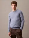 Calvin Klein Men's Extra Fine Merino Blend Crewneck Sweater In Troposphere