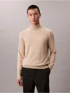 Calvin Klein Men's Extra Fine Merino Blend Turtleneck Sweater In Neutral