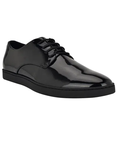 Calvin Klein Men's Fasa Casual Lace-up Loafers In Black Patent