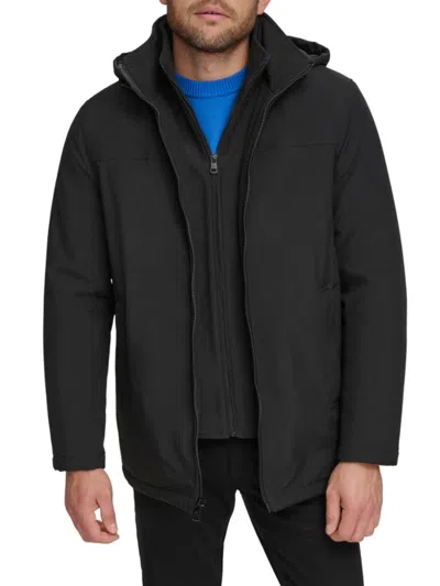 Calvin Klein Men's Faux Fur Lined Bib Jacket In Black